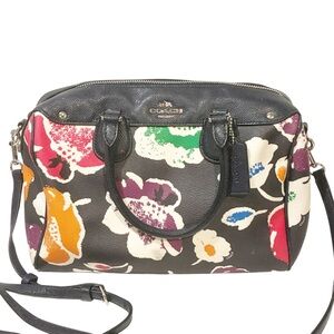 COACH Flower Mini Satchel 2way‎ Handbag F37491 Multi Color Crossbody